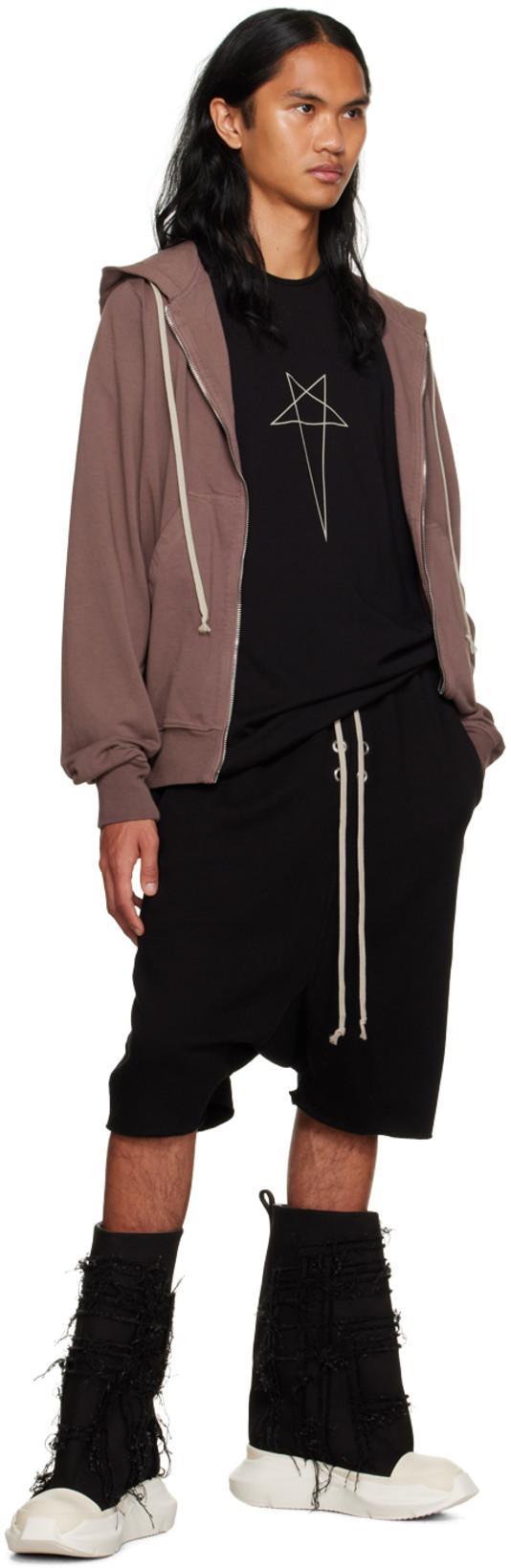 RICK OWENS DRKSHDW Cargo Pocket Bermuda Shorts Drawstring In Black