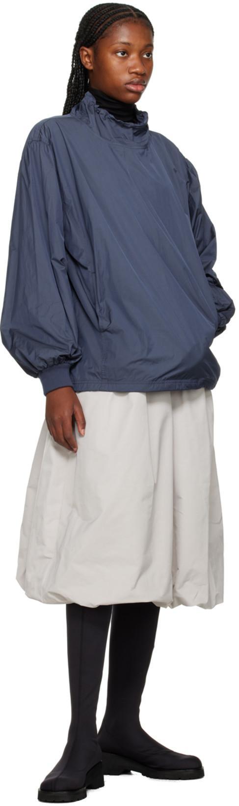 AMOMENTO Drawstring-neck Lightweight Jacket In Charcoal