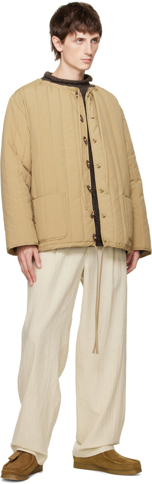 XENIA TELUNTS Beige Typewriter Trousers In Ecru