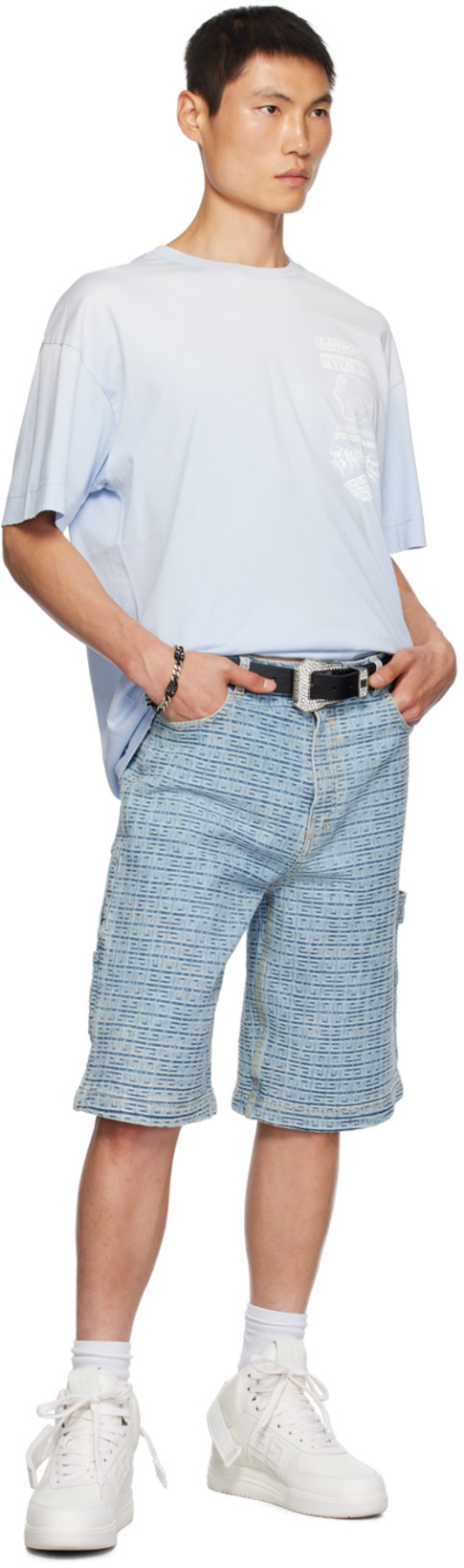 GIVENCHY Standard Short Sleeve Base T-shirt In Baby Blue