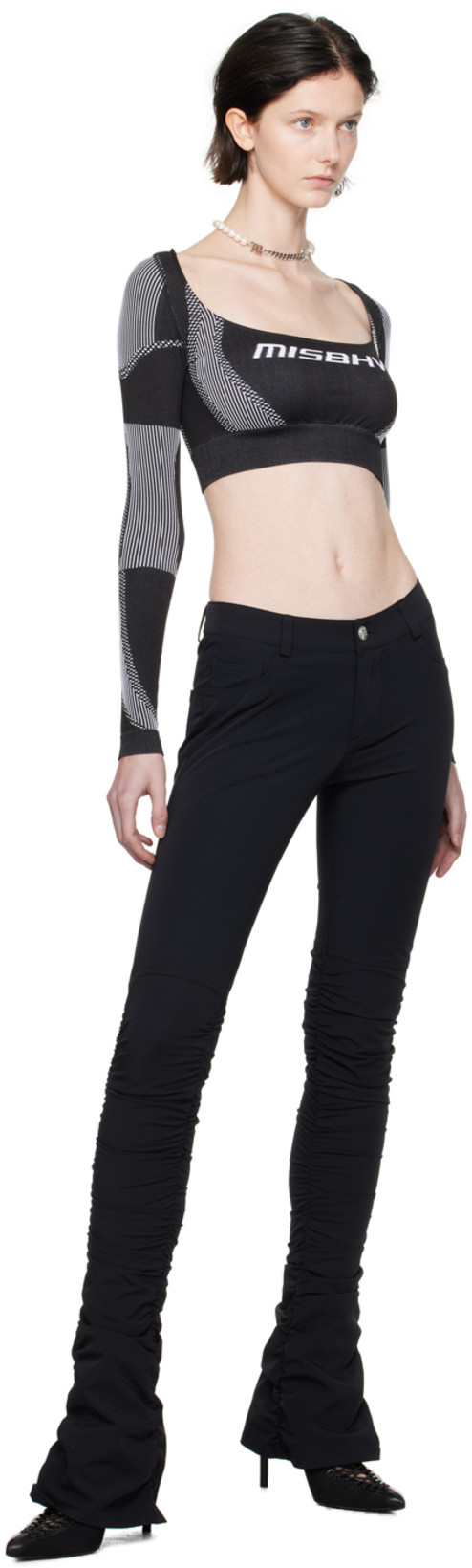 GIVENCHY Black Wrap Around Mules In 001-black