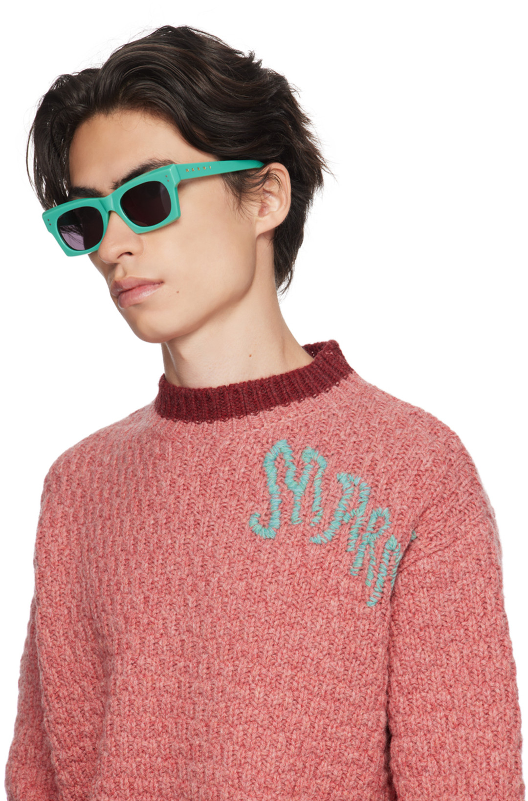 MARNI Red Embroidered Sweater In 00c54 Rouge Red