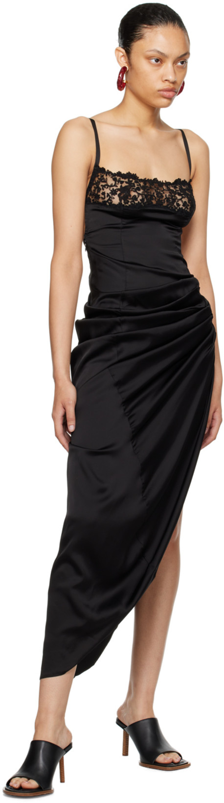 JACQUEMUS La Saudade Longue Brodu00e9e Dress In Black