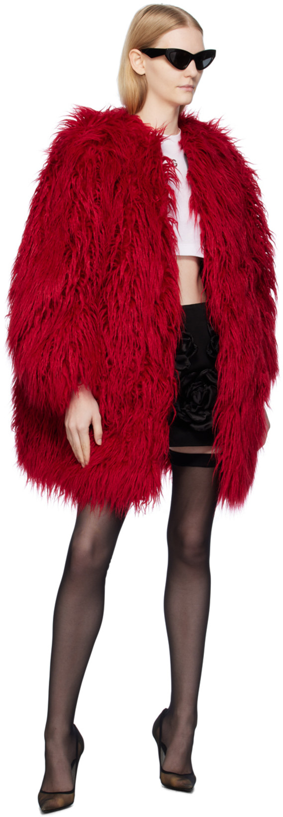 DOLCE & GABBANA Logo-plaque Cotton Cropped T-shirt In Optical White