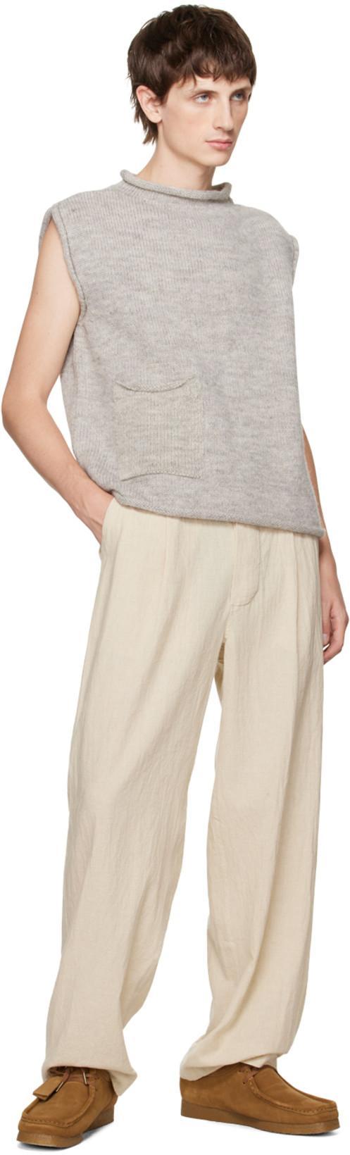 XENIA TELUNTS Beige Typewriter Trousers In Ecru