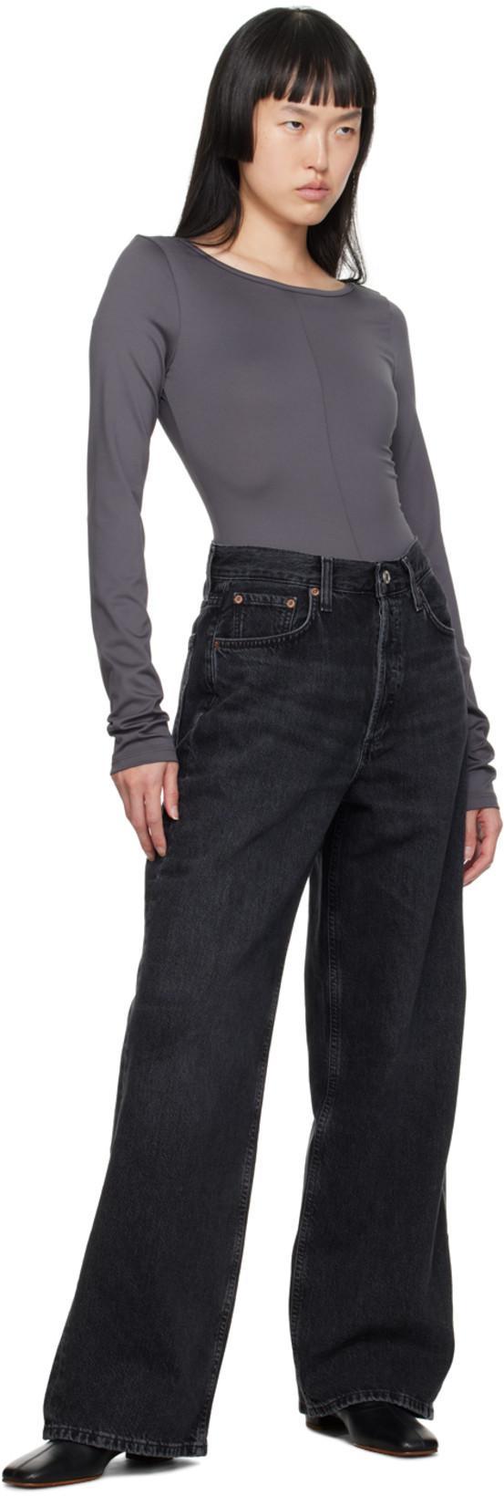AGOLDE Low Slung Baggy Jeans In Black