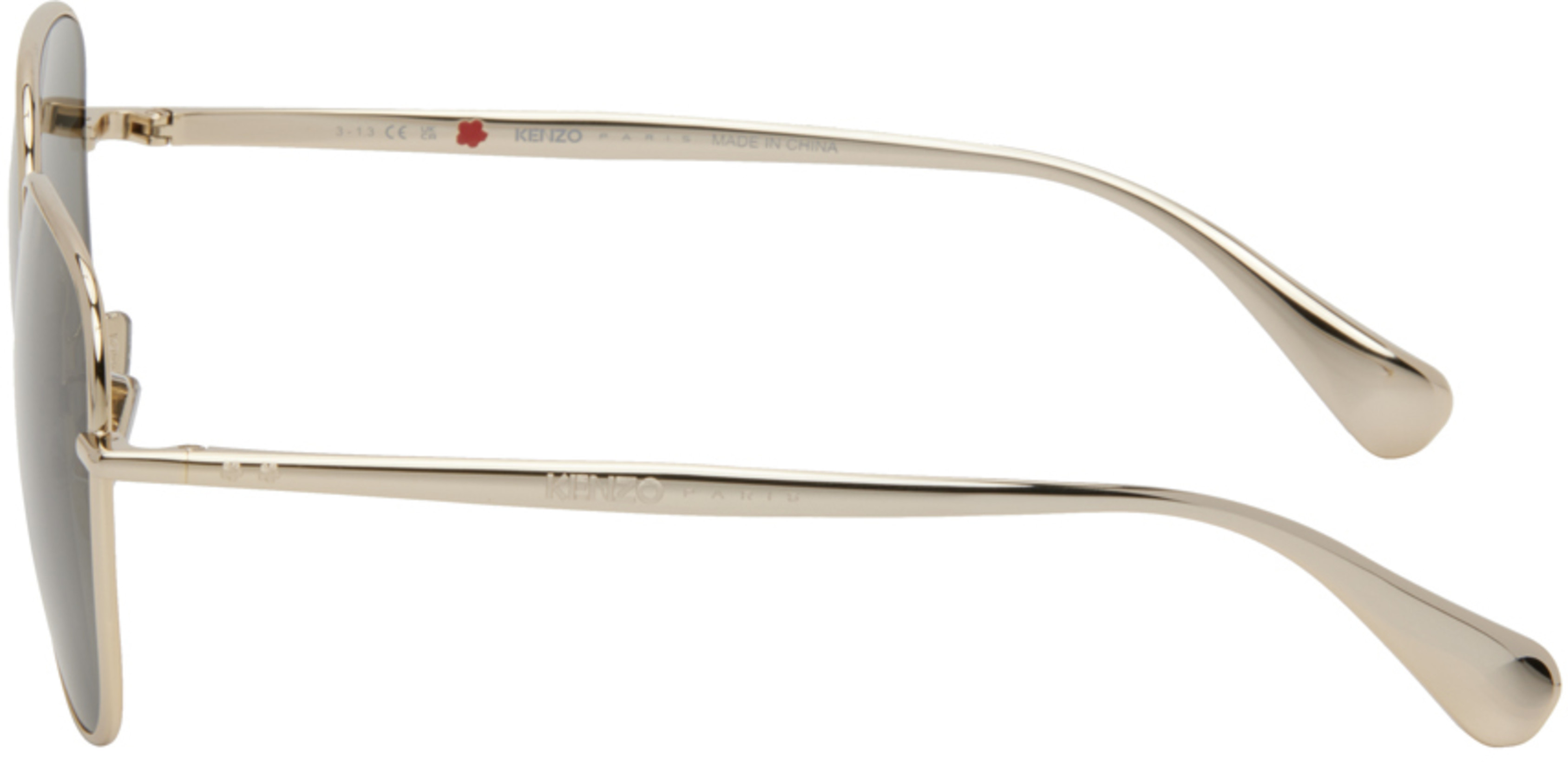 KENZO Gold  Paris Boke Flower Sunglasses In Gold/green