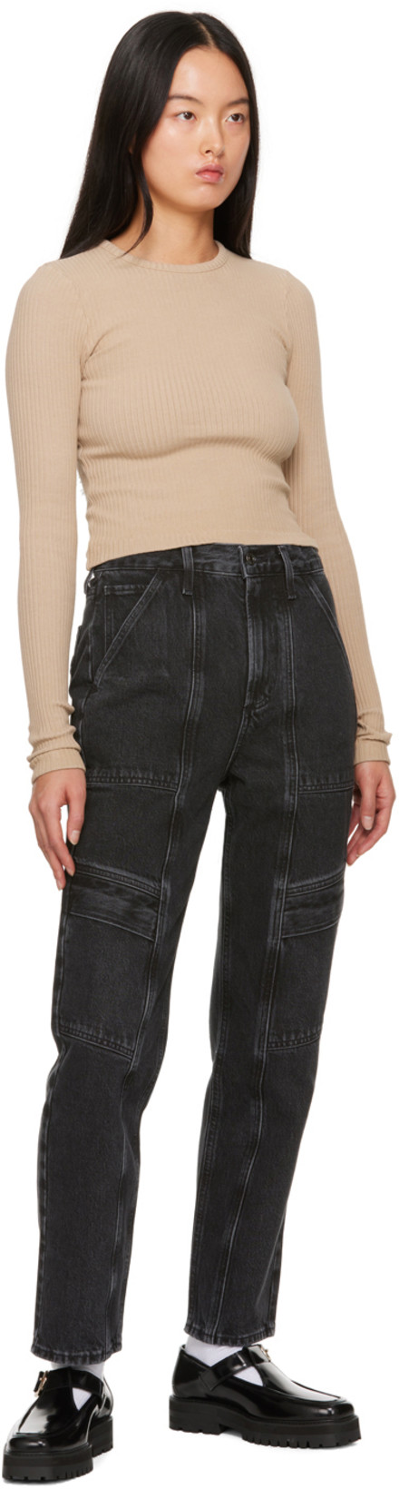 AGOLDE Cooper Cargo Jean In Panther In Panther (washed Black)