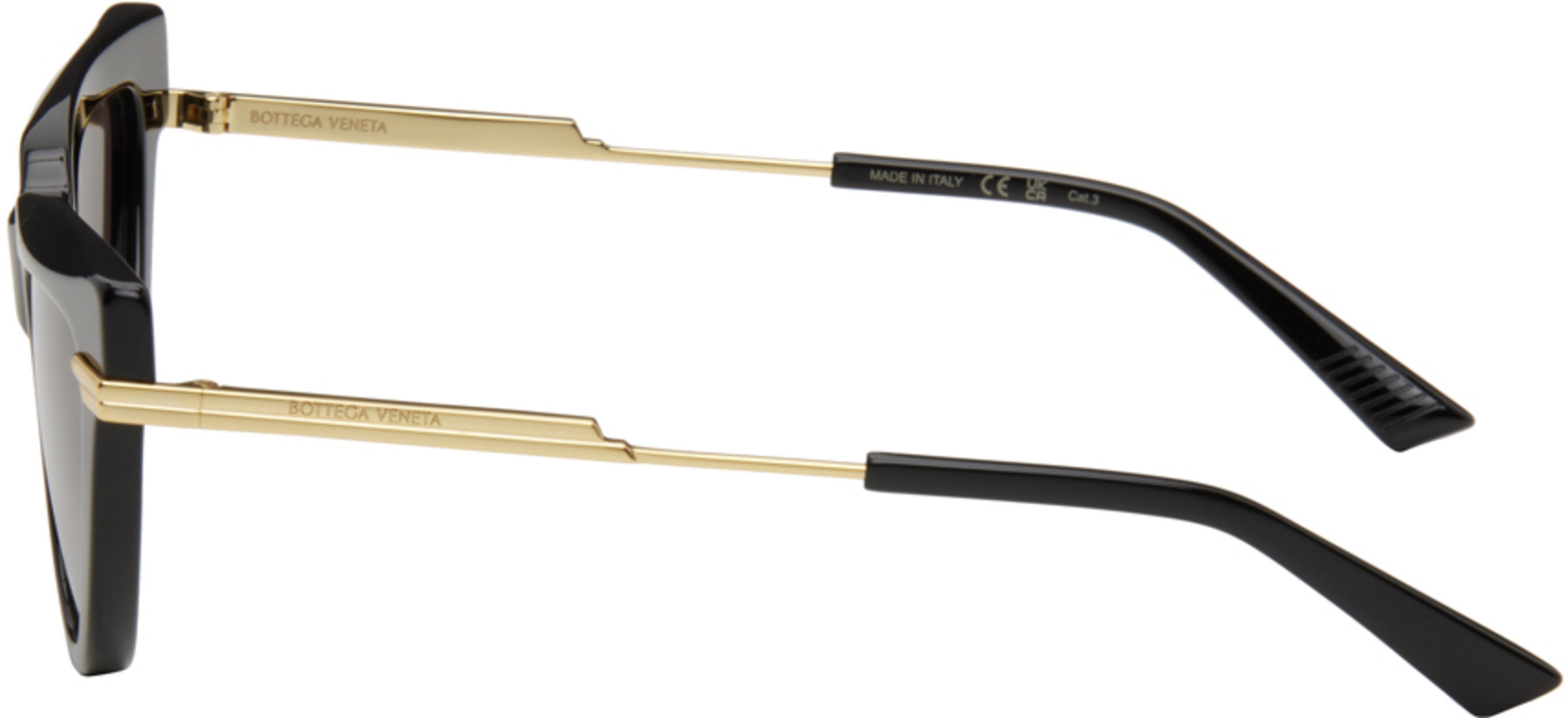 BOTTEGA VENETA Bv1369s Sunglasses In Black-gold-grey