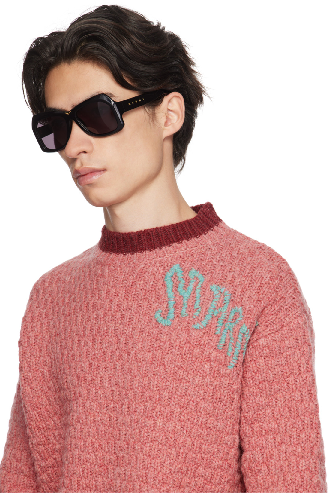 MARNI Red Embroidered Sweater In 00c54 Rouge Red