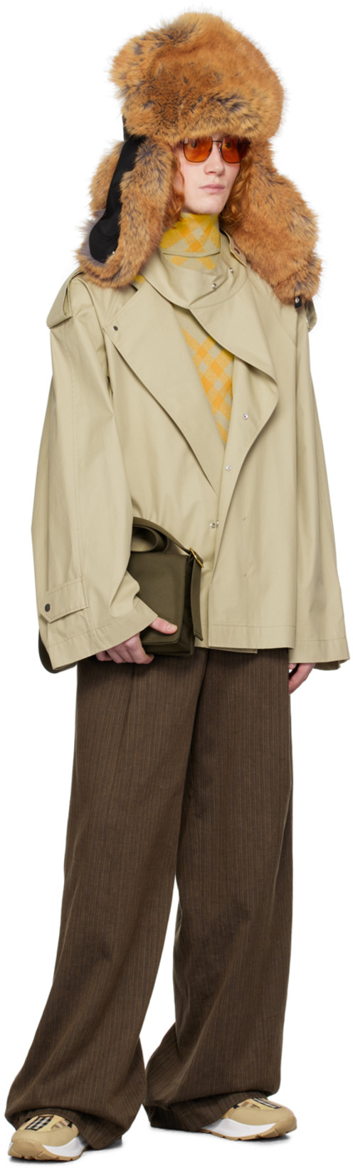 BURBERRY Trench Crossbody Bag In Olive