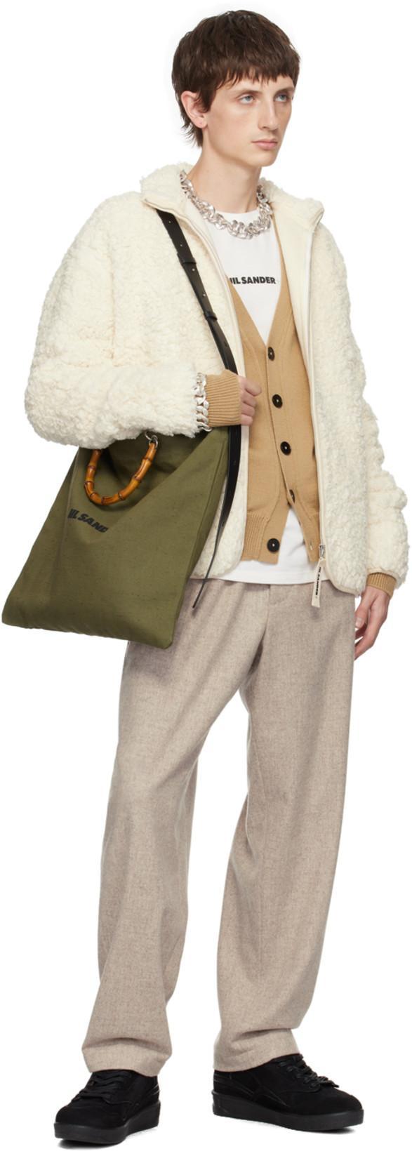 JIL SANDER Men White Crewneck T-shirt With Logo Lettering On The Front In Cotton Man