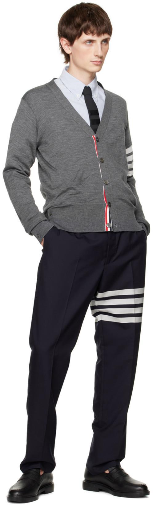 THOM BROWNE Vertical Stripe Button-down Shirt With Rwb Detail In Multi