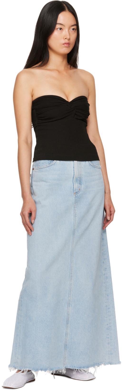 AGOLDE Blue Denim Long Skirt