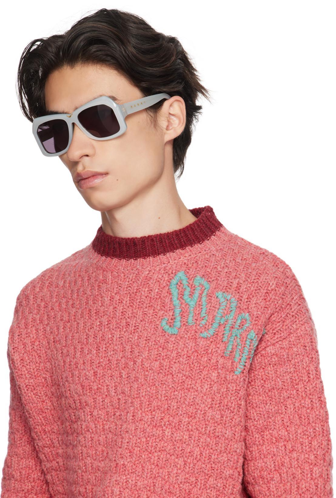 MARNI Red Embroidered Sweater In 00c54 Rouge Red