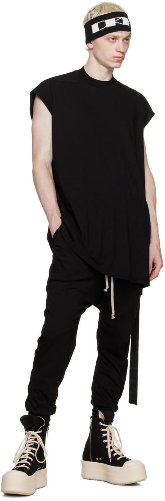 RICK OWENS DRKSHDW Creatch Wide-leg Cotton-blend Canvas Drawstring Cargo Trousers In Black