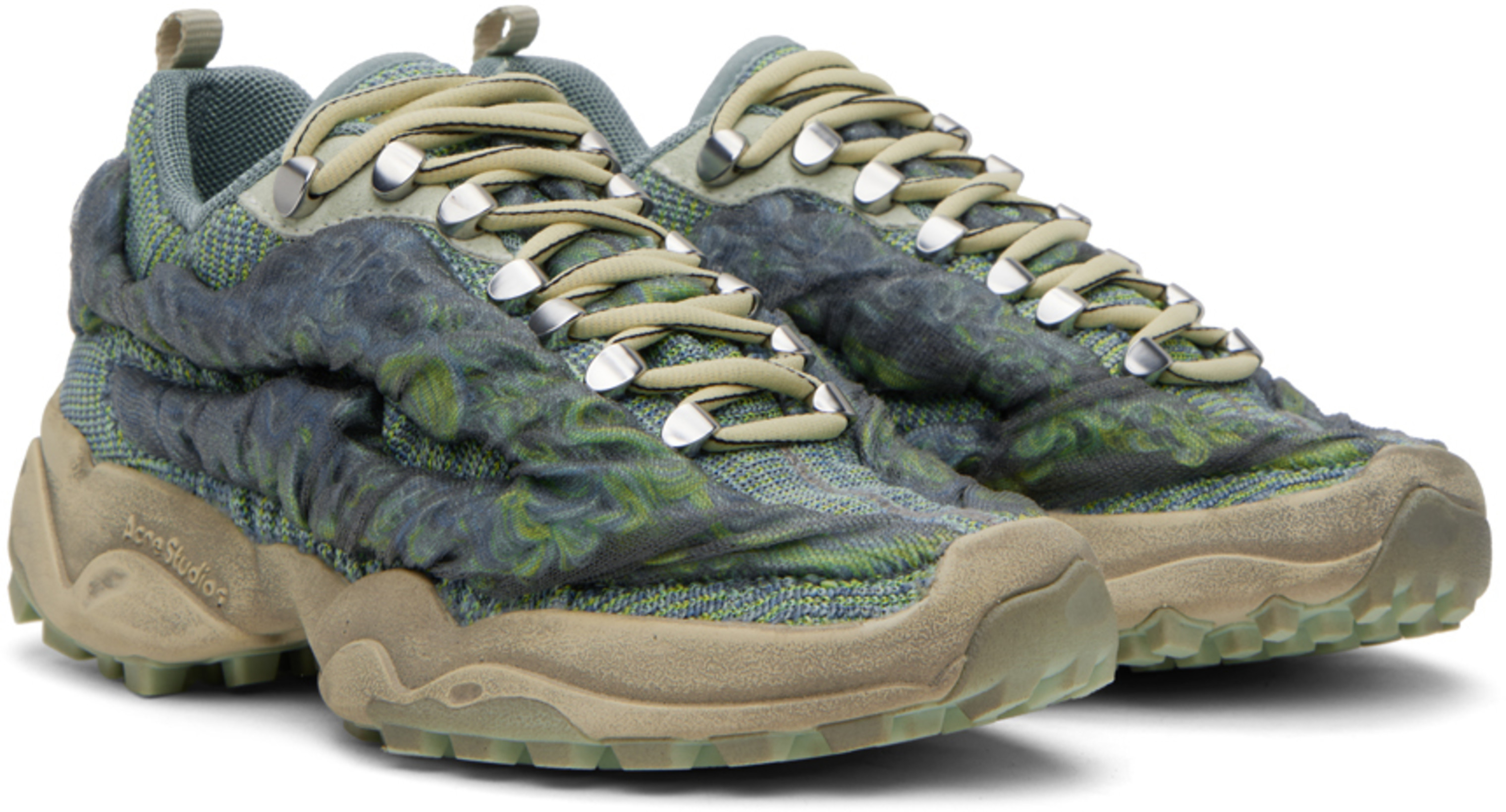 ACNE STUDIOS Wool Mohair Check Scarf Scarves And Foulards Multicolor In Brown