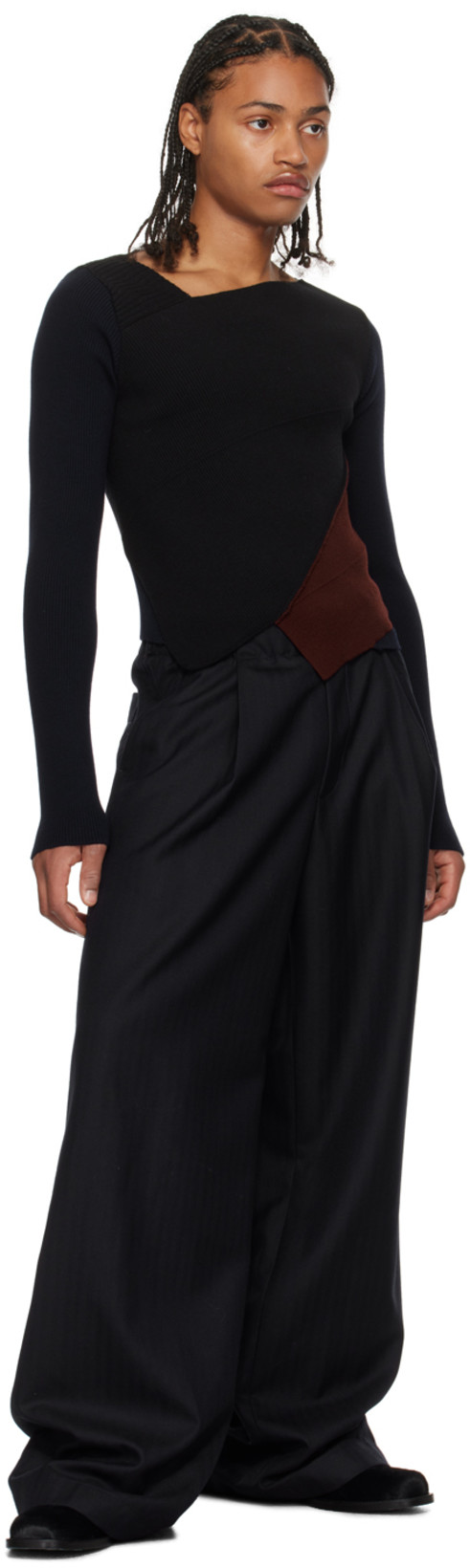 DRIES VAN NOTEN Calfhair Block Heel Ankle Boots In Black