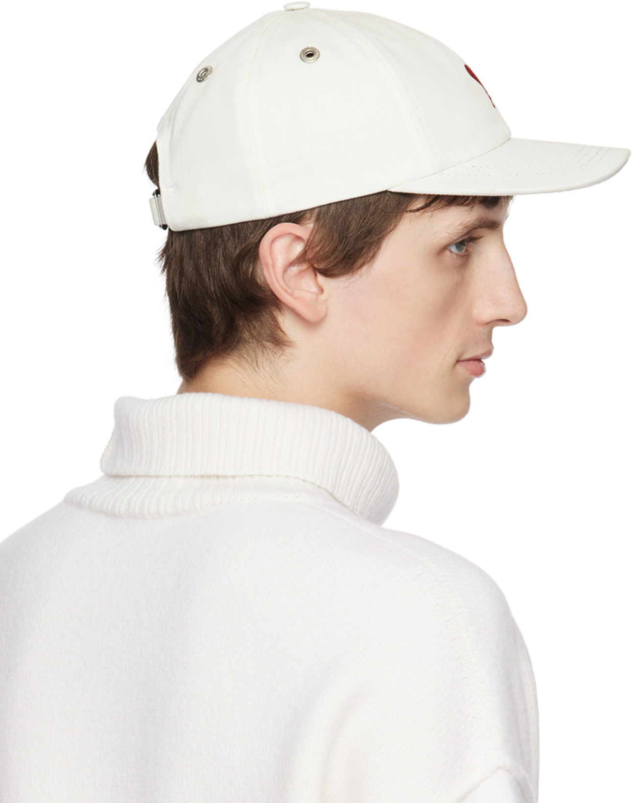 AMI ALEXANDRE MATTIUSSI Ami Paris Ami Heart Design Wool Sweater In Intarsia Knit In White