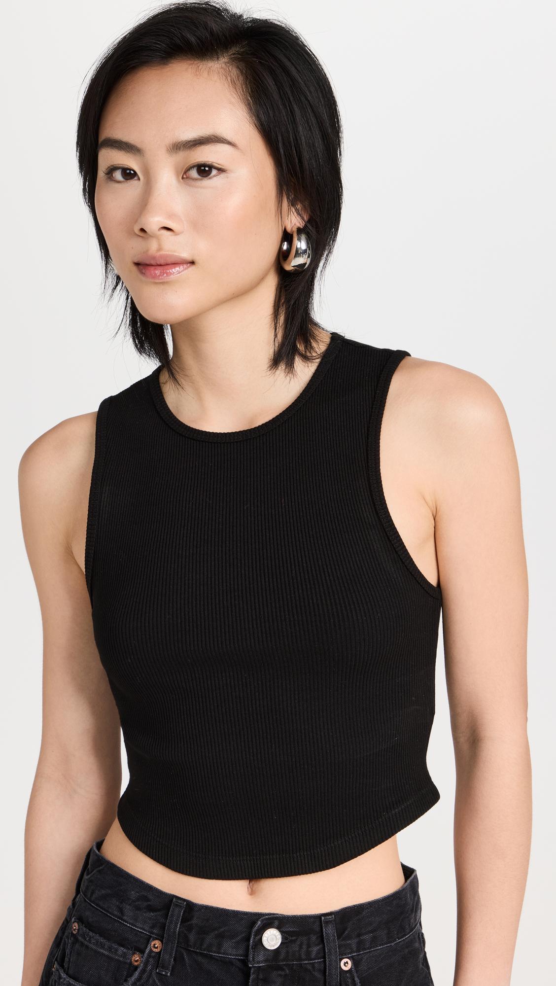 AGOLDE Poppy Ribbed Tank Top In Black