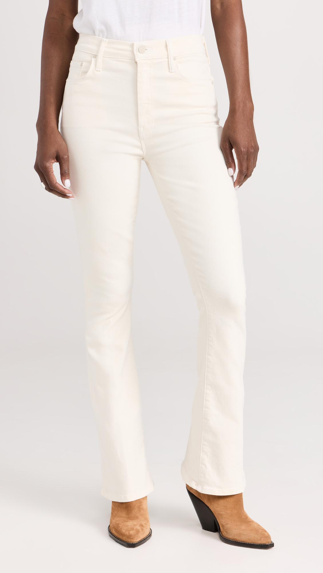 MOTHER 'the Hustler Ankle Fray' Jeans In Feather Grey