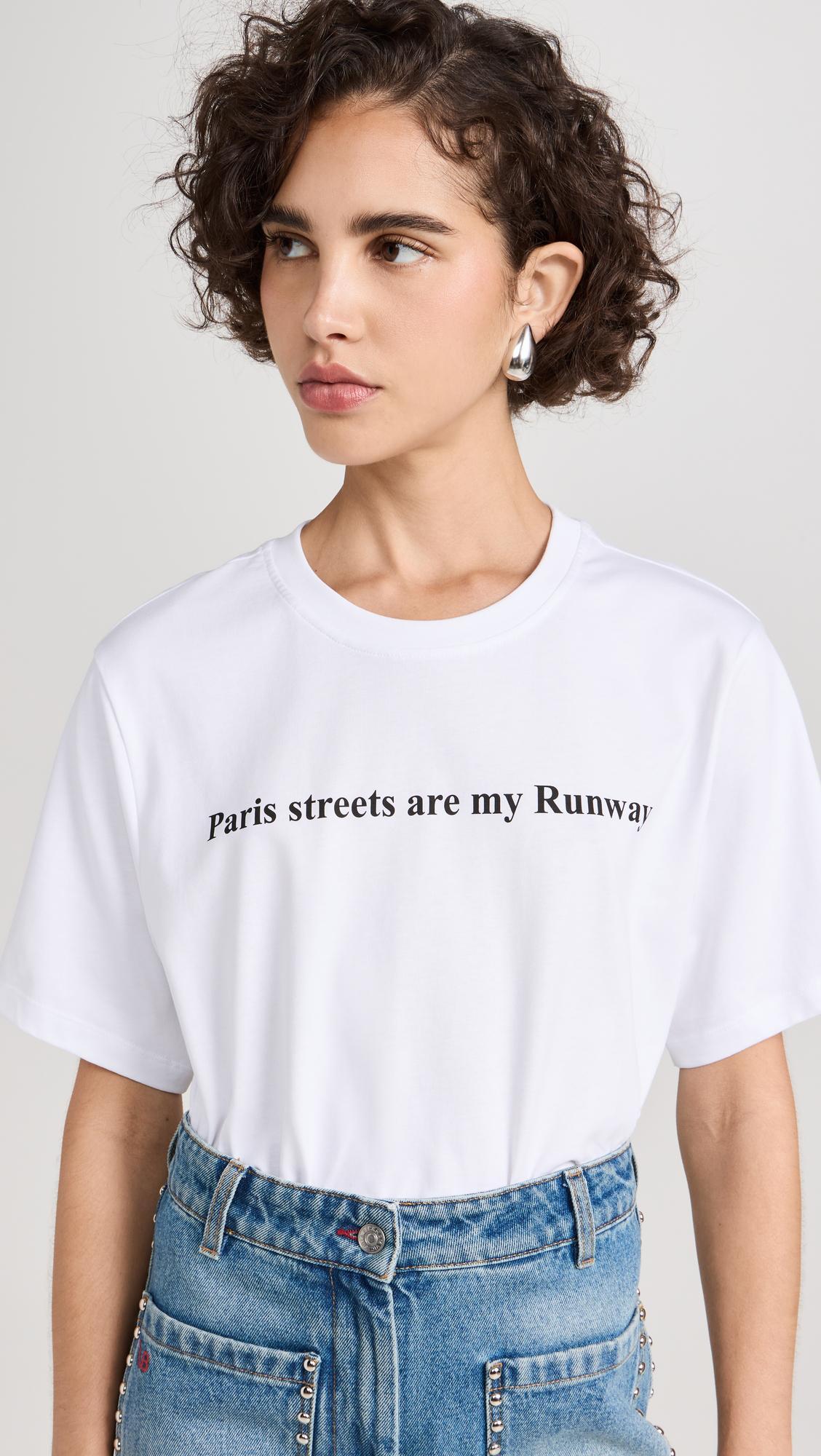 VICTORIA BECKHAM White T-shirt With Slogan Lettering On The Front