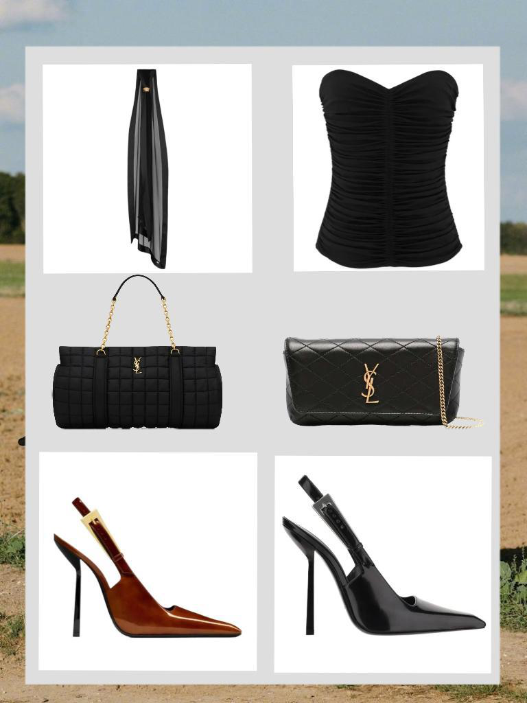 SAINT LAURENT Sleeveless Draped Cropped Top In Black