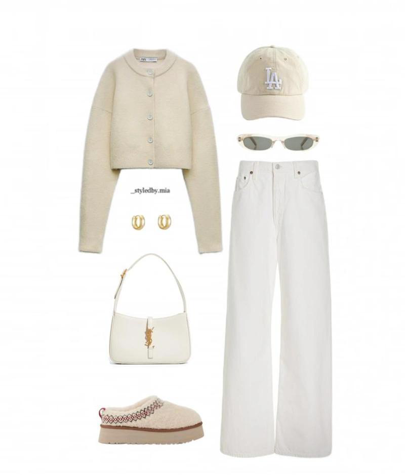 AGOLDE Fran High Rise Wide Leg Low Slung Cuffed Jeans In Milkshake In Animal Print