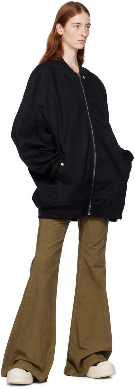 RICK OWENS DRKSHDW Black Jumbo Flight Bomber Jacket In 09 Black