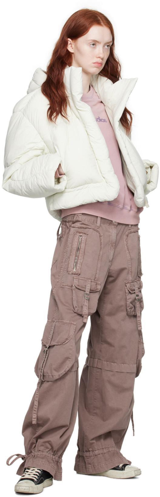 ACNE STUDIOS Hooded Puffer Jacket In Porcelain White