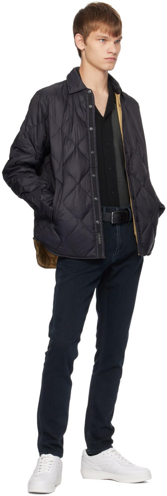 RAG & BONE Harvey Cotton-blend Knit Short-sleeved Shirt In Black White