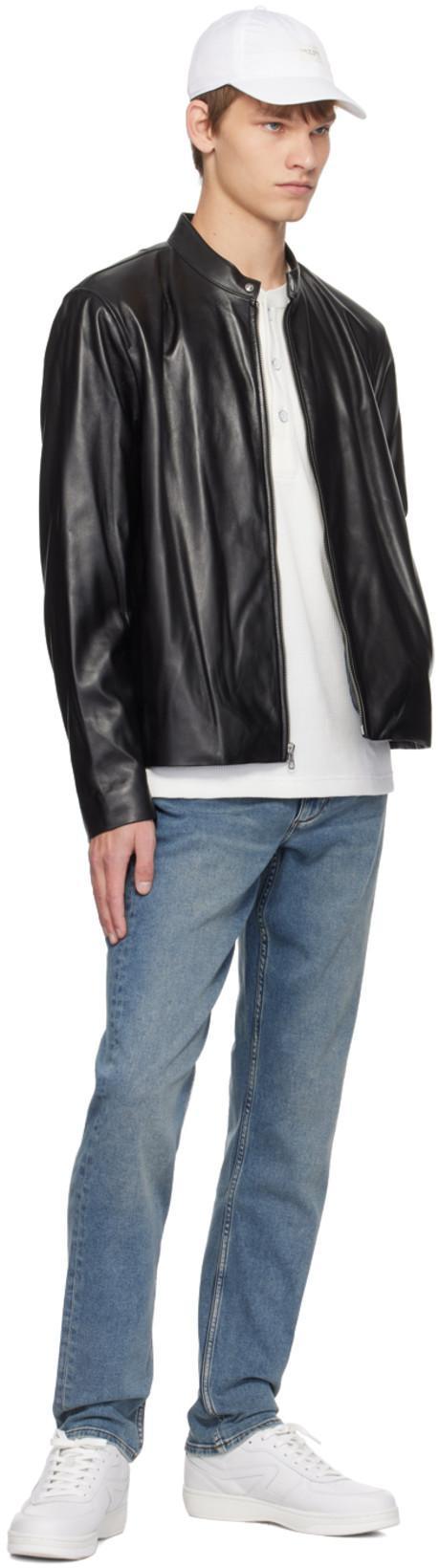 RAG & BONE Icons Archive Cafe Racer Leather Jacket In Black