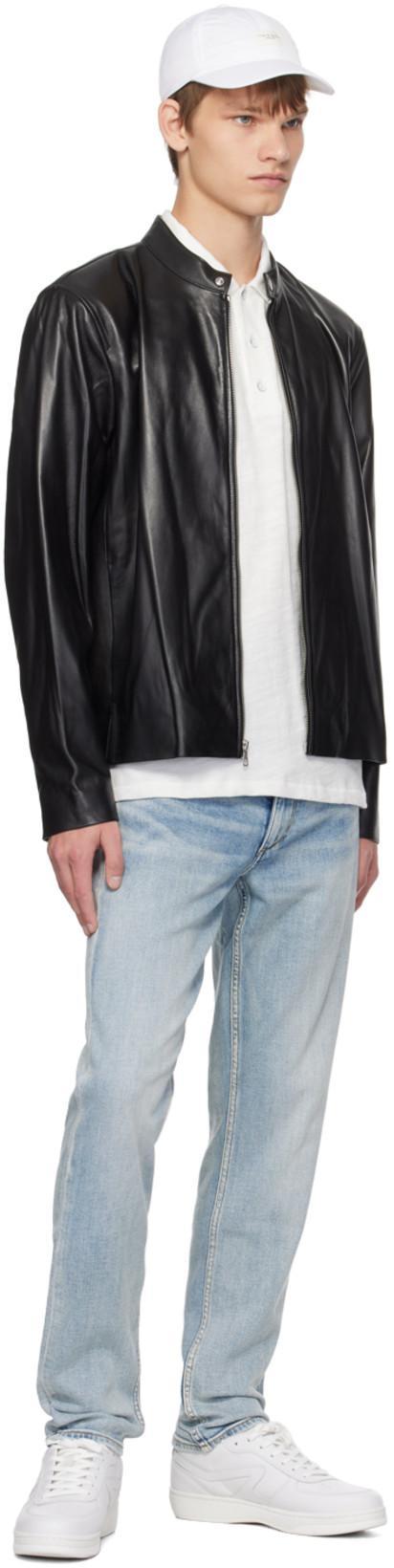 RAG & BONE Classic Flame Slub Cotton Polo Shirt In White