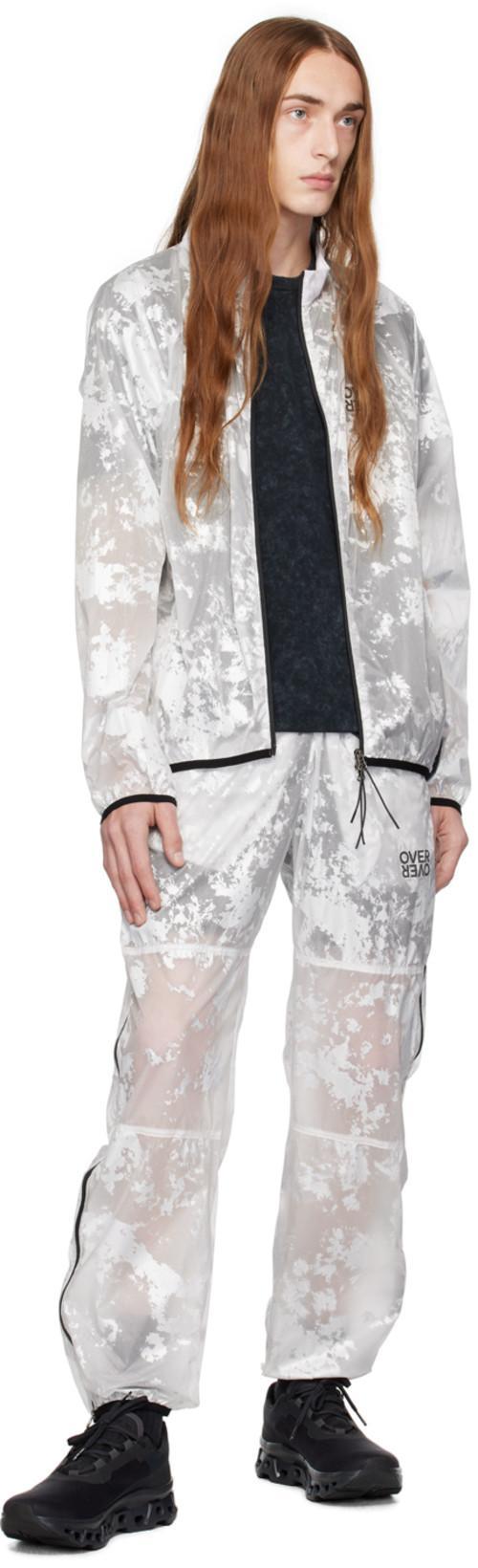 OVER OVER White Paneled Track Pants In White Foil