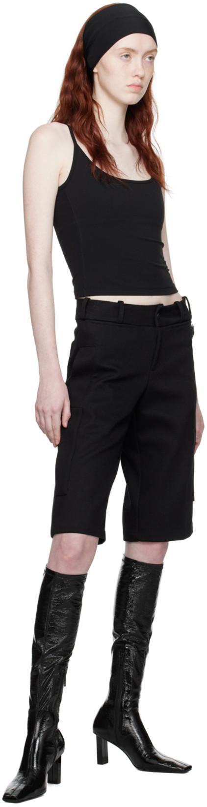 FAX COPY EXPRESS Black Deep U-cut Tank Top