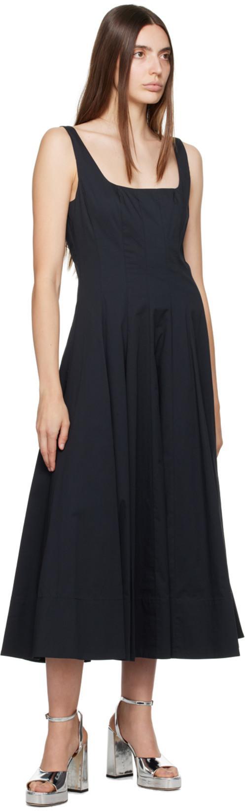 STAUD Wells Poplin Dress In Black