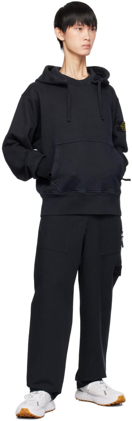 STONE ISLAND Cotton Sweatshirt With Removable Logo Patch In Black