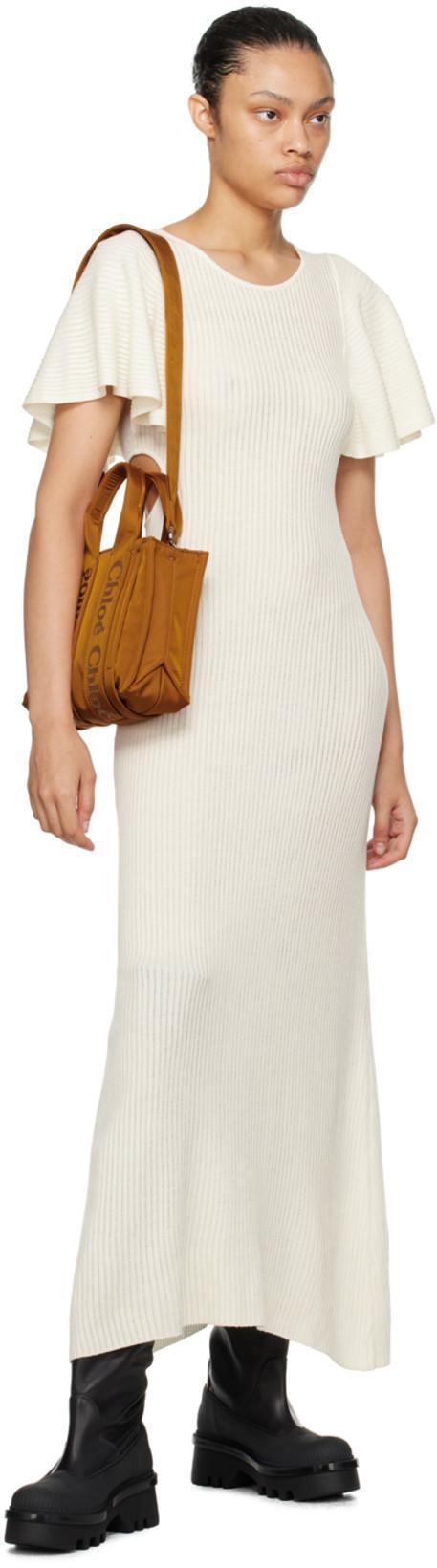 CHLOÉ Off-white Ruffle Maxi Dress In Neutrals