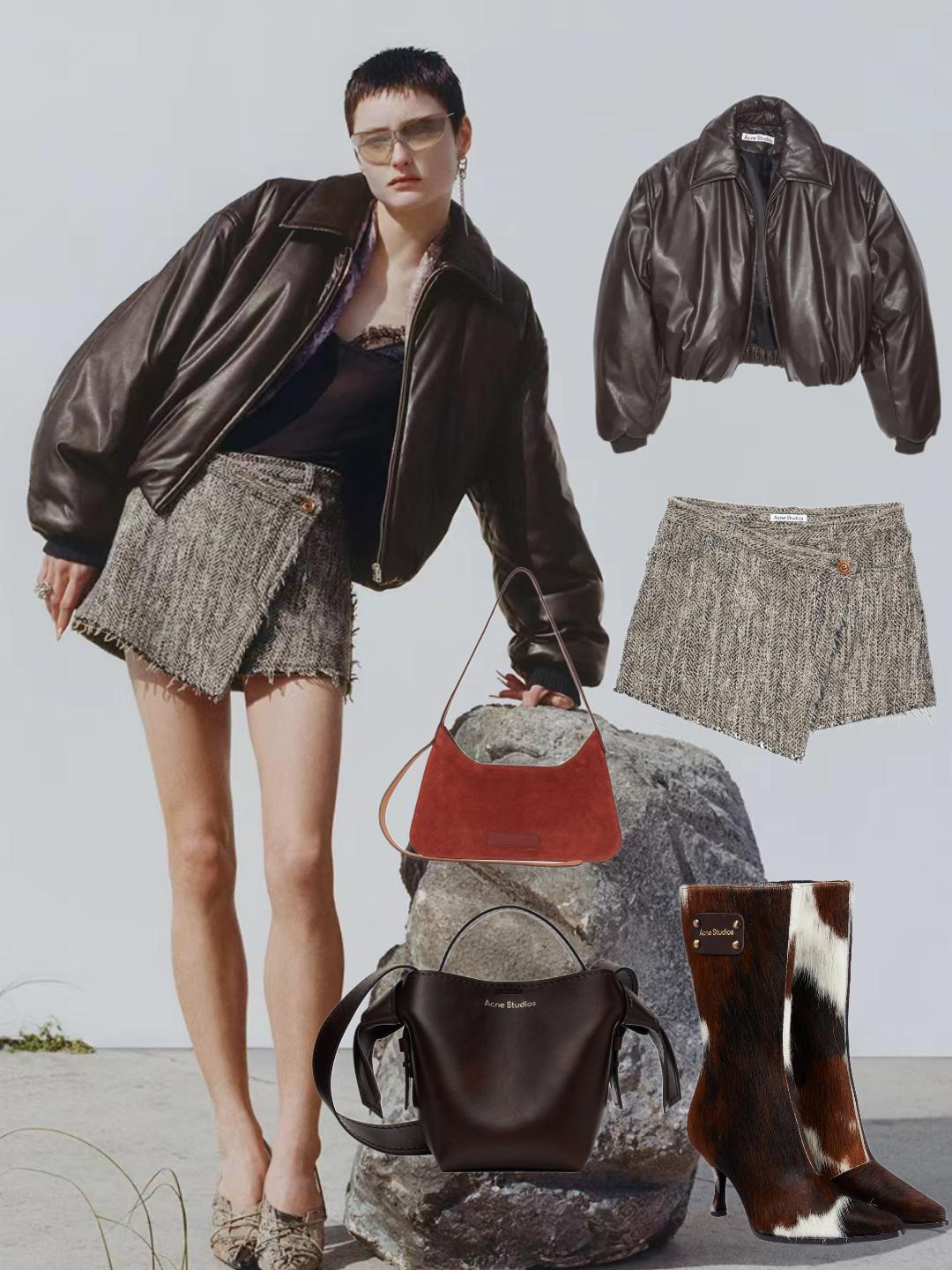 ACNE STUDIOS Women Mini Shoulder Bag With Musubi Knot In Black