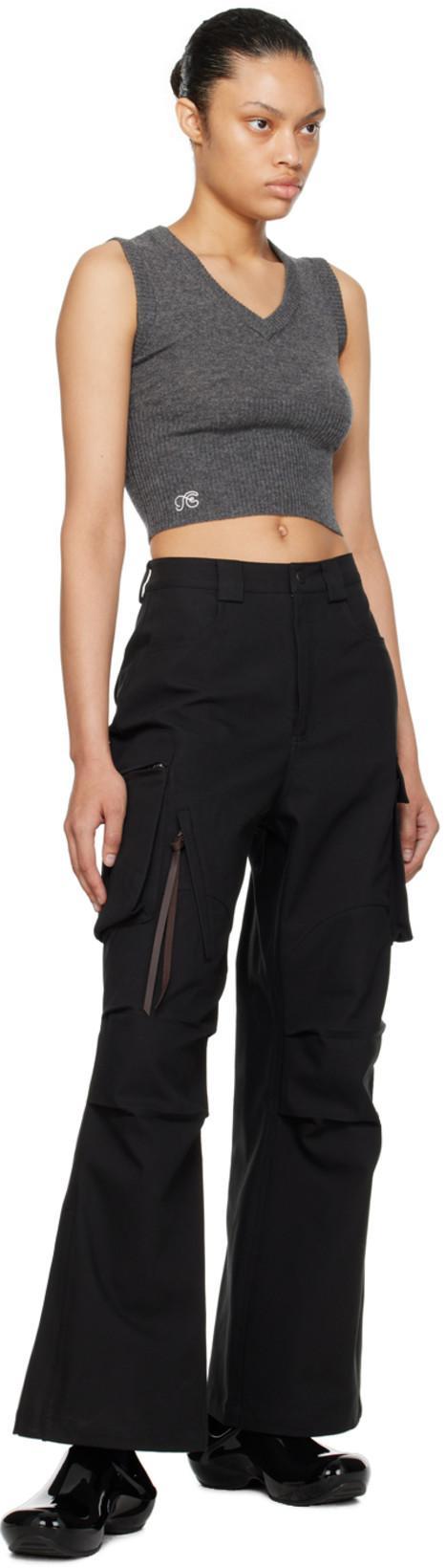 FAX COPY EXPRESS Black Slit-hem Cargo Pants