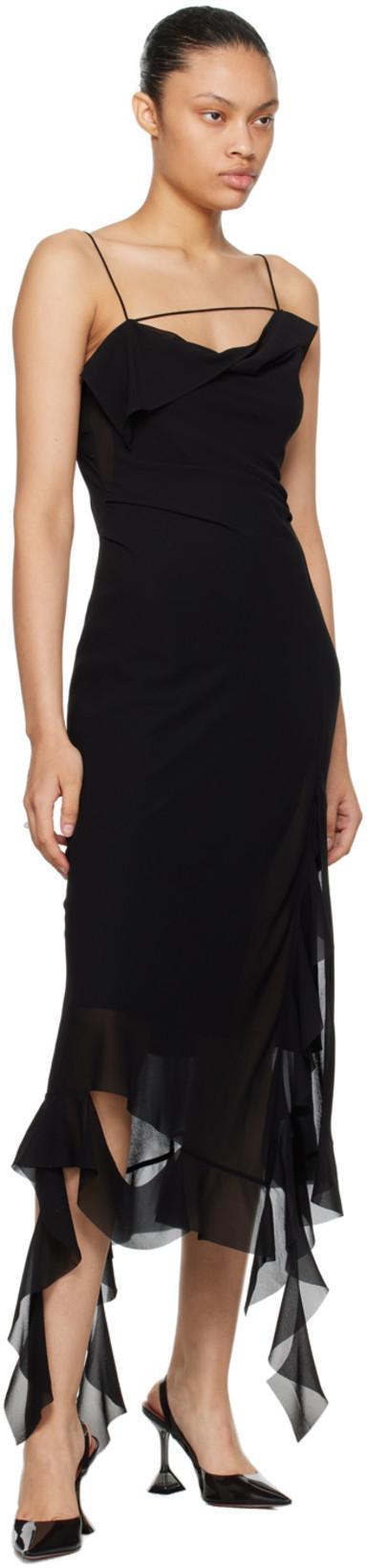 AMINA MUADDI Holli Pointed-toe Leather Slingback Heels In Black