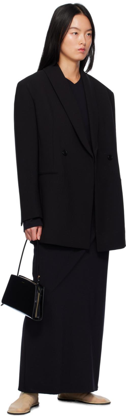 THE ROW Diomede Double-breasted Wool Blazer In Black