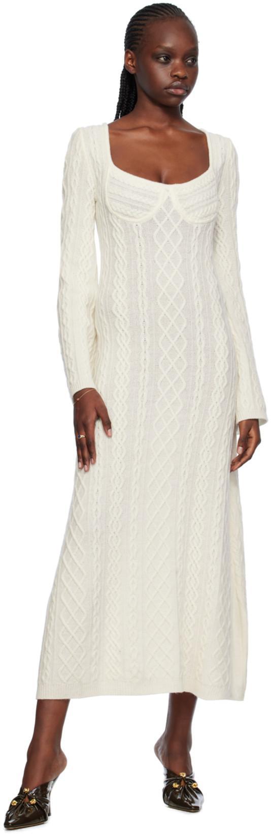 CHLOÉ Off-white Scoop Neck Maxi Dress In 115 Dusty White