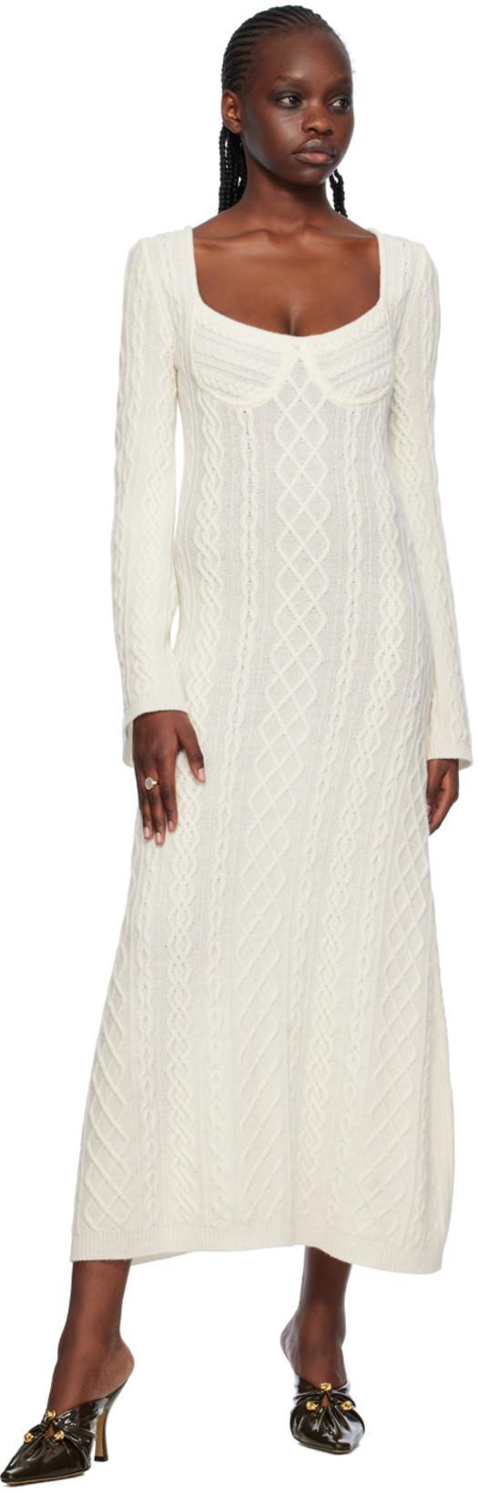 CHLOÉ Off-white Scoop Neck Maxi Dress In 115 Dusty White