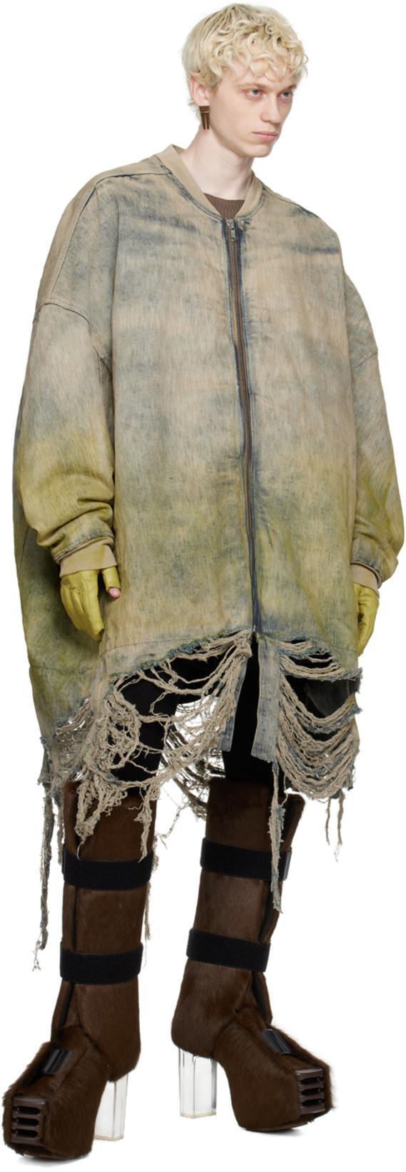 RICK OWENS Yellow Short Ribcuff Gloves In 32 Acid