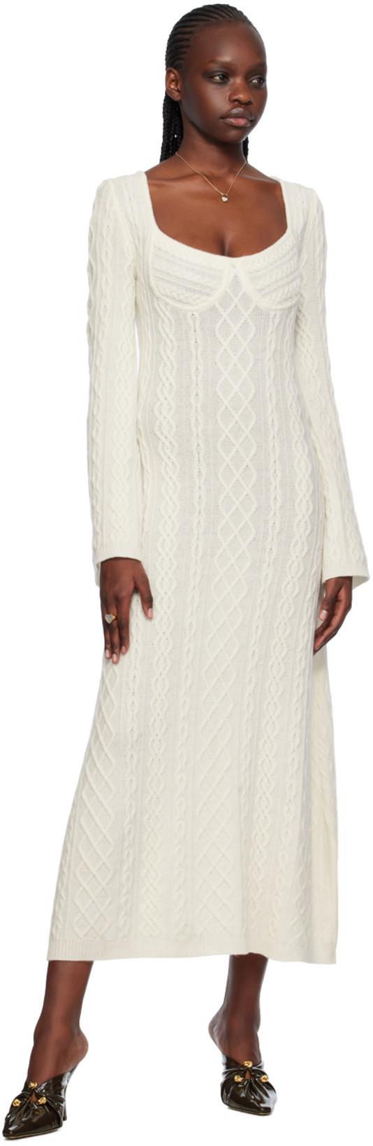 CHLOÉ Off-white Scoop Neck Maxi Dress In 115 Dusty White