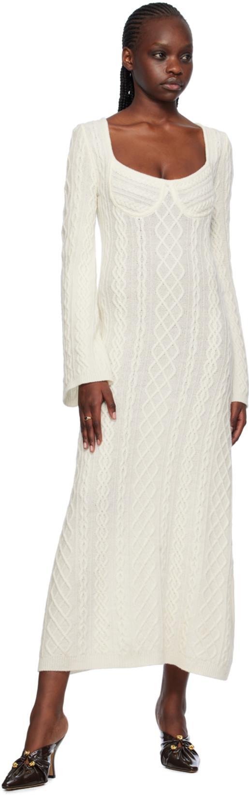 CHLOÉ Off-white Scoop Neck Maxi Dress In 115 Dusty White