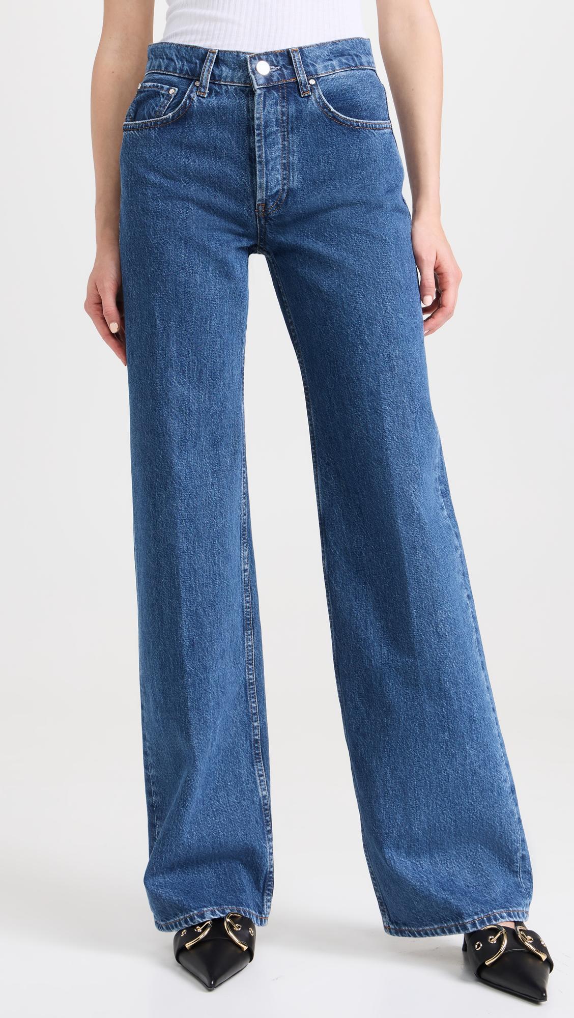 ANINE BING Hugh Jean In Medium Indigo In Blu