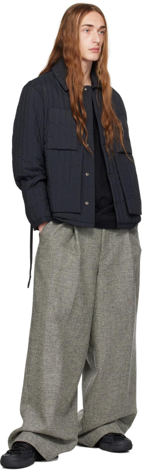 DRIES VAN NOTEN Black & White Check Trousers In 900 Black