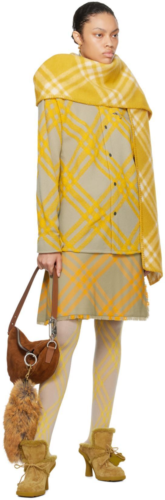 BURBERRY Women Shirt With Check Pattern In Yellow